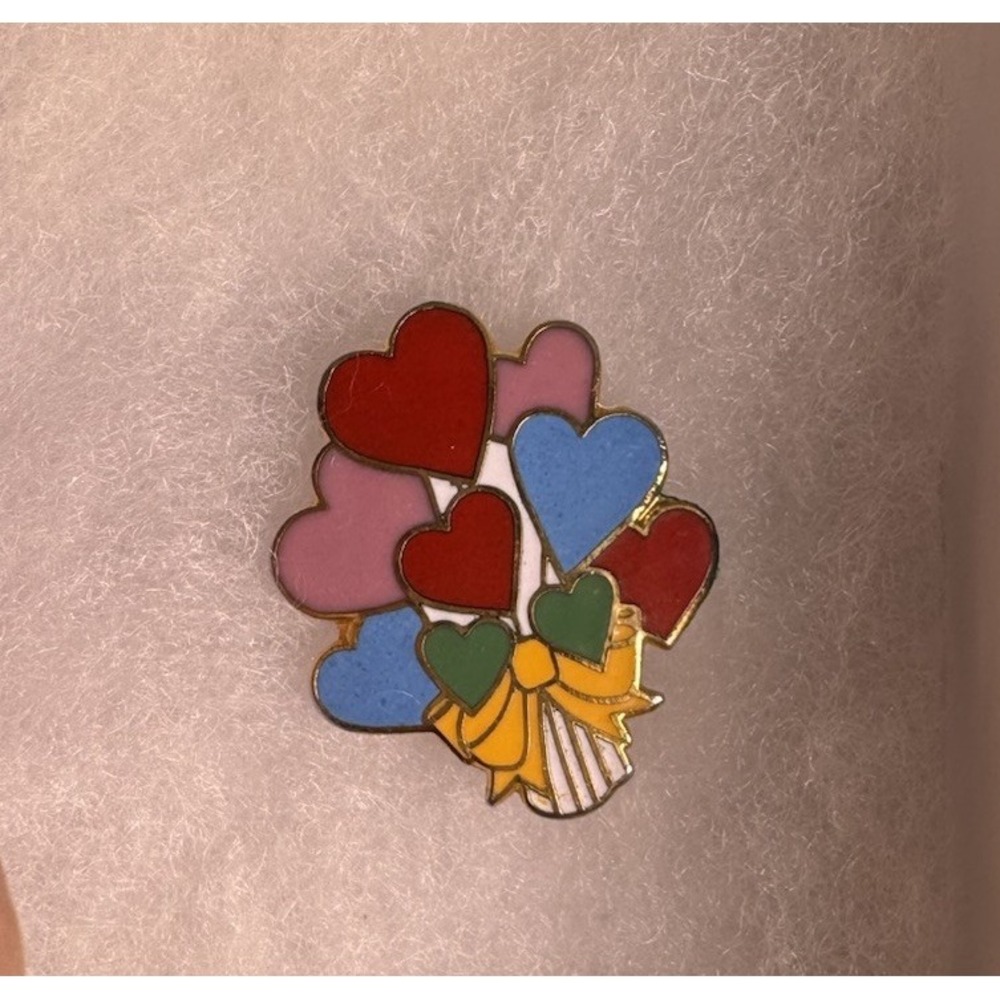 Vintage Gift Creations Heart Balloon Flower Pin Vintage .